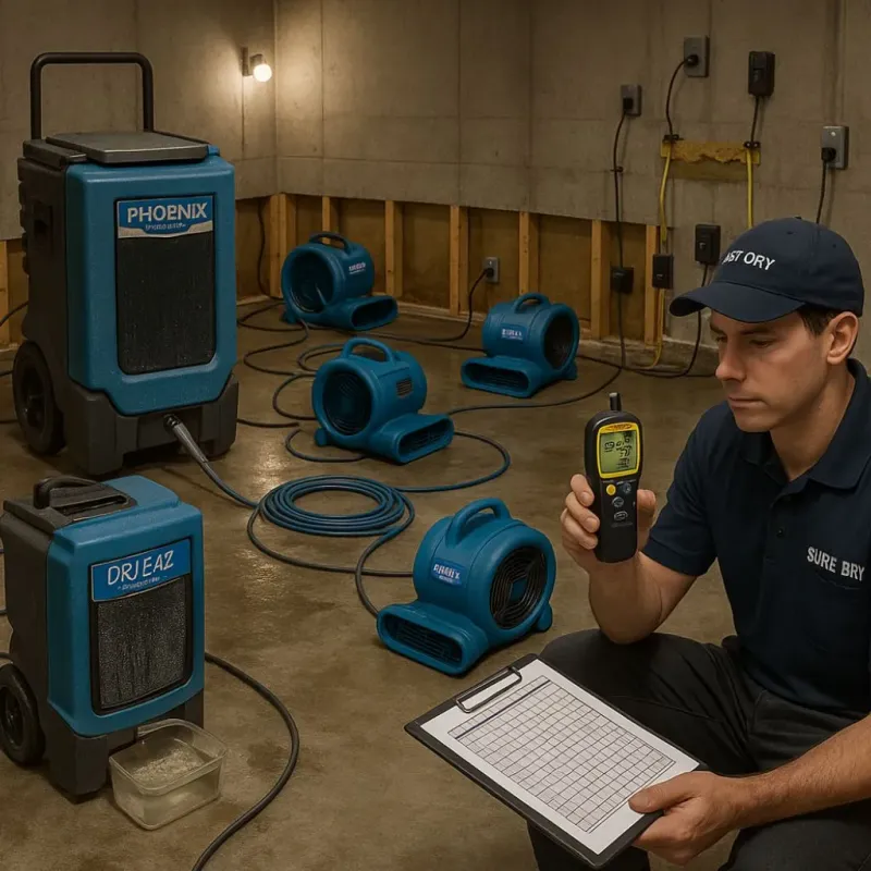 Structural Drying and Dehumidification process in Prospect, OH
